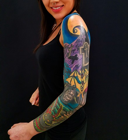 Nightmare Before Christmas Tattoo by Custom Tattoos by Adam Sky, San Francisco, California 