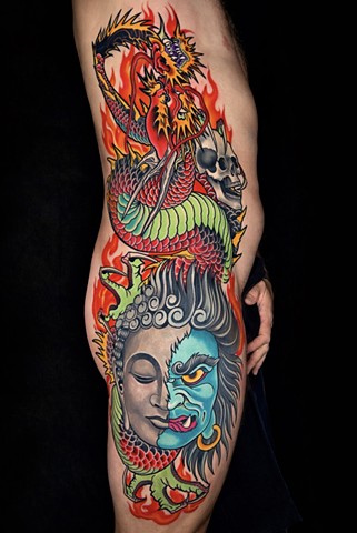 Maya Buddha by Custom Tattoos by Adam Sky, San Francisco, Bay Area, California