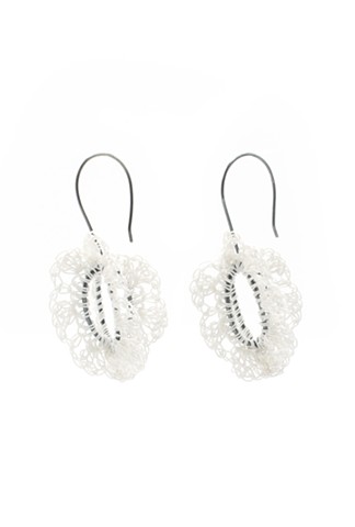 Crochet 3D Oval Earrings