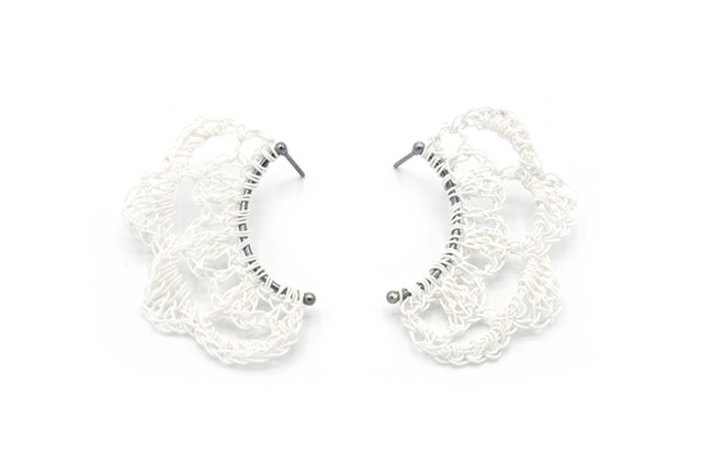 Crochet Fan Post Earrings