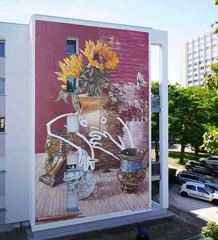 Bologne Su Mer, France Mural Collaboration with Fintan Magee