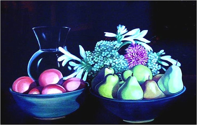 still life with two bowls