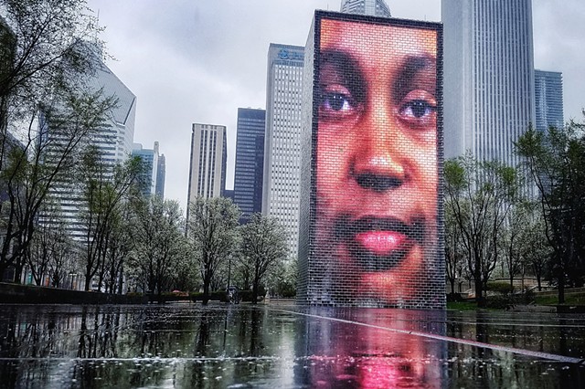 April showers at Crown Fountain
