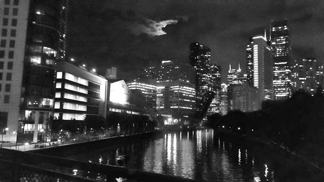 Moonlight Over the Grand Avenue Bridge