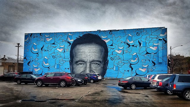 Gray Day at the Robin Williams mural