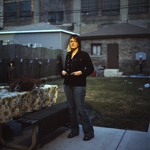 Shelley Zawadzki in her Parents Backyard, Bridgeport, Chicago