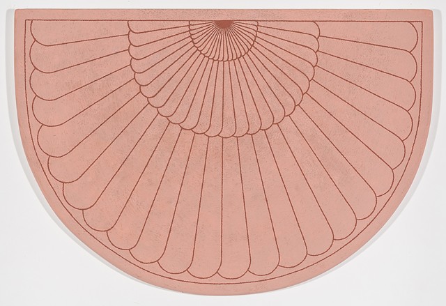 Michael Tarbi conceptual oil painting scupture titled: Half Circle Doormat - Pink