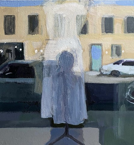 Self Portrait as a Reflection on a White Dress