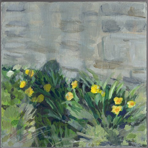 Self Portrait as a Shadow with Daffodils