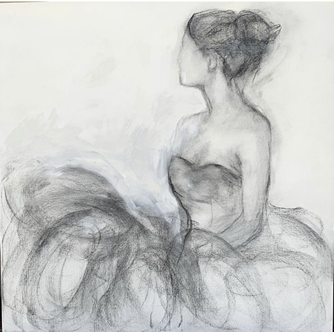 Charcoal and acrylic on canvas 36x36