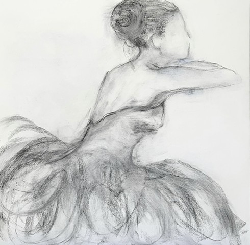 Charcoal and acrylic on canvas 36x36