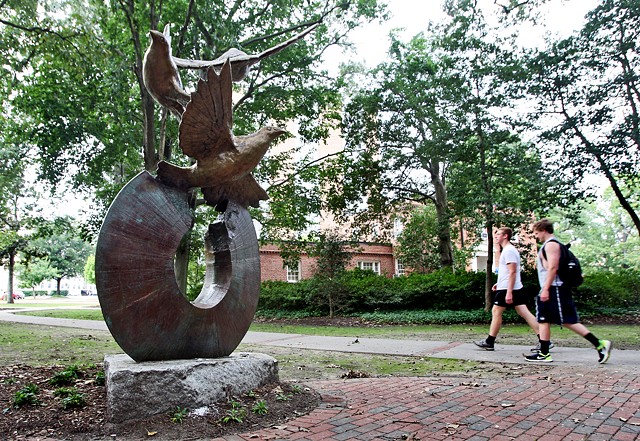 Built and design with Trey Martin for ECU Sculpture Memorial. Photo by Aileen Devlin.