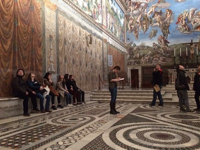 Scoon Drawing Floor in Sistine Chape Rome Italy 2016