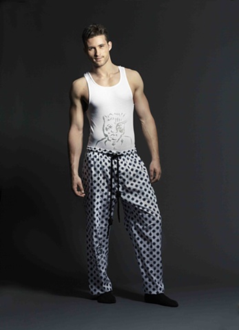 White Graphic Tank and Patterned Bottoms