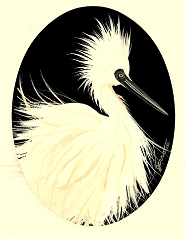 Snowey Egret oval
