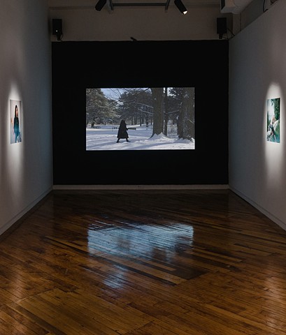 Installation view at A Space gallery, also shows related video work By Daylight (2020)