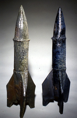 two wood fired rockets