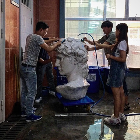 Students Cleaning David