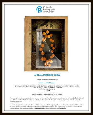 June 2025- Colorado Photographic Arts Center Members Show