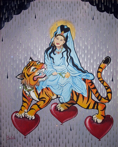 Guan Yin tames the tiger's heart