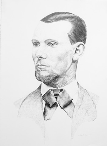 Jesse James, Outlaws of McKinney, Graphite Drawing