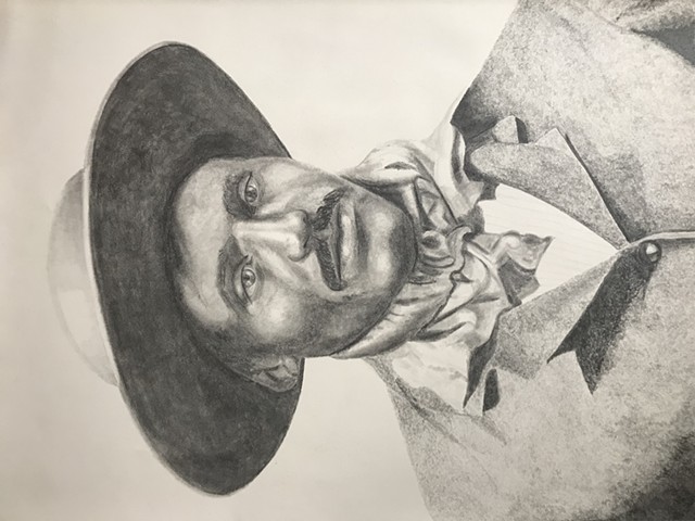 Isom Dart, Texas Outlaw, Colorado Outlaw, Montana Outlaw, Graphite Drawing