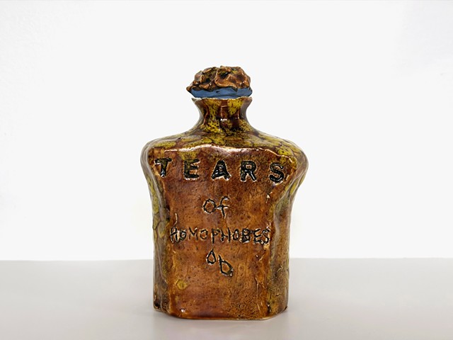 Tears of Homophobes, 2026 Ceramic flask 9 x 13 x 6cm