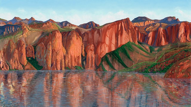 Before I learned to brace, 2026 Oil on canvas 215 x 377cm