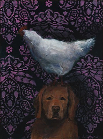 Labrador with Chicken- SOLD