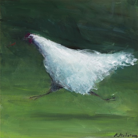 Running Chicken, White-SOLD