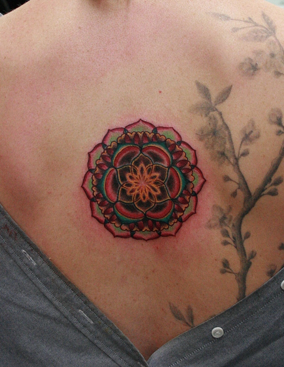 Custom Tattooing by Alfredo Matta - heart chakra tattoo