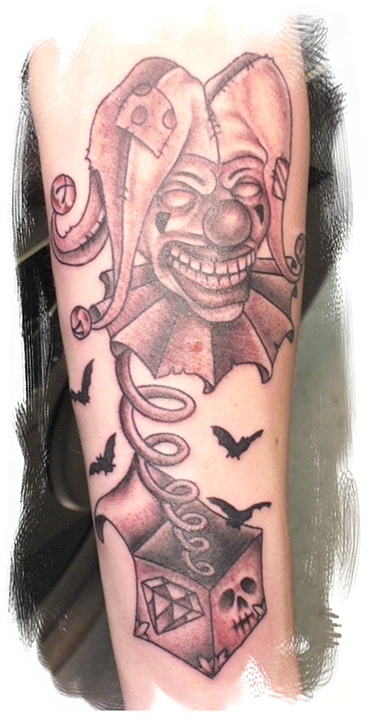 Scary Jack in the box tattoo design, tra...