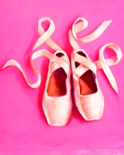 Bubblegum Pink Ballet Shoesby Linda Boucher