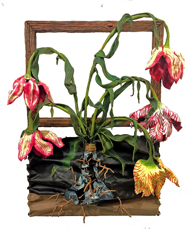 Five Tulips with Wan Li Vase Elegy