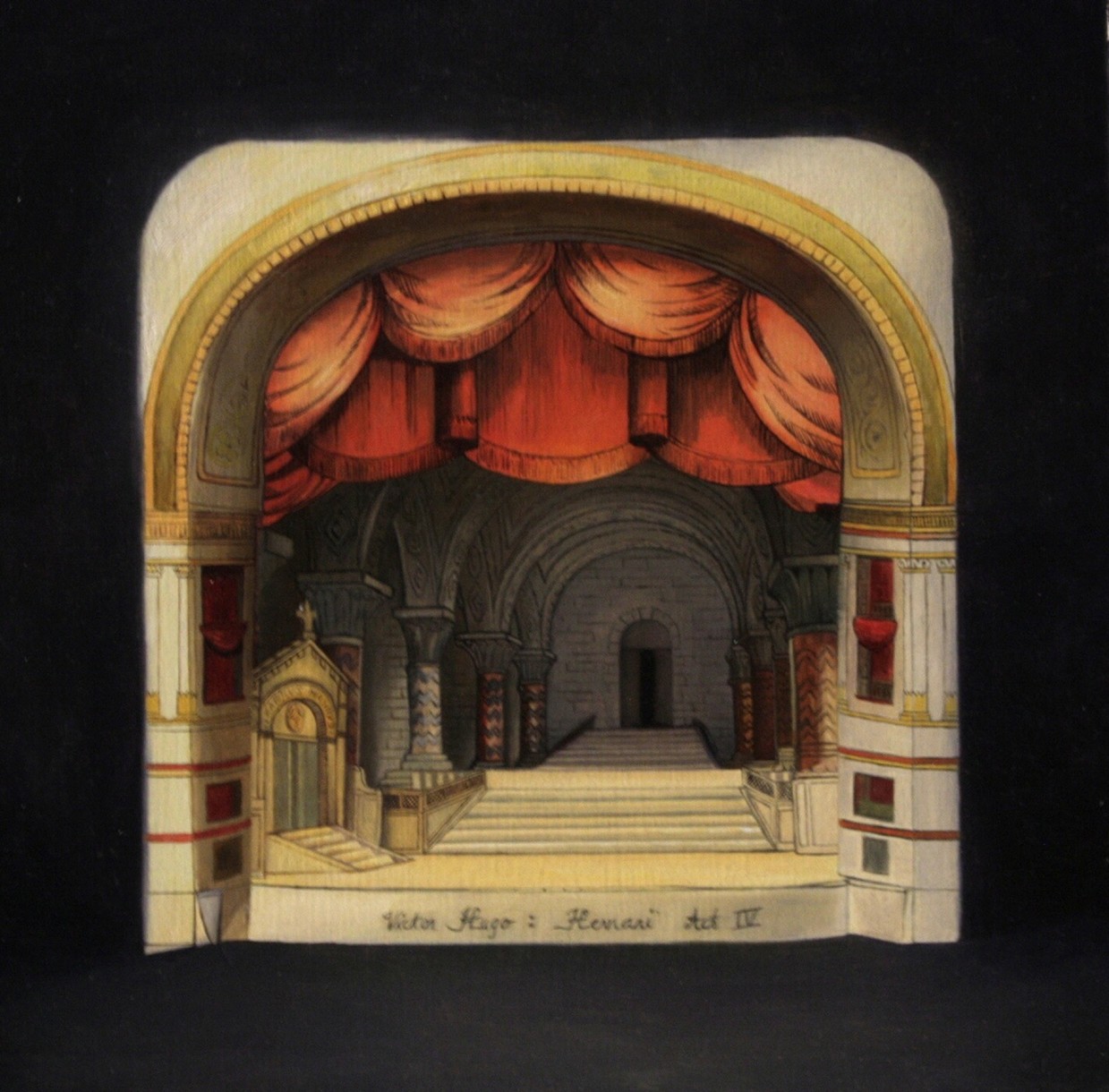 бумажный театр. макет сцены. сценография тоннель. винтажный бумажный театр. винтажный бумажный театр.