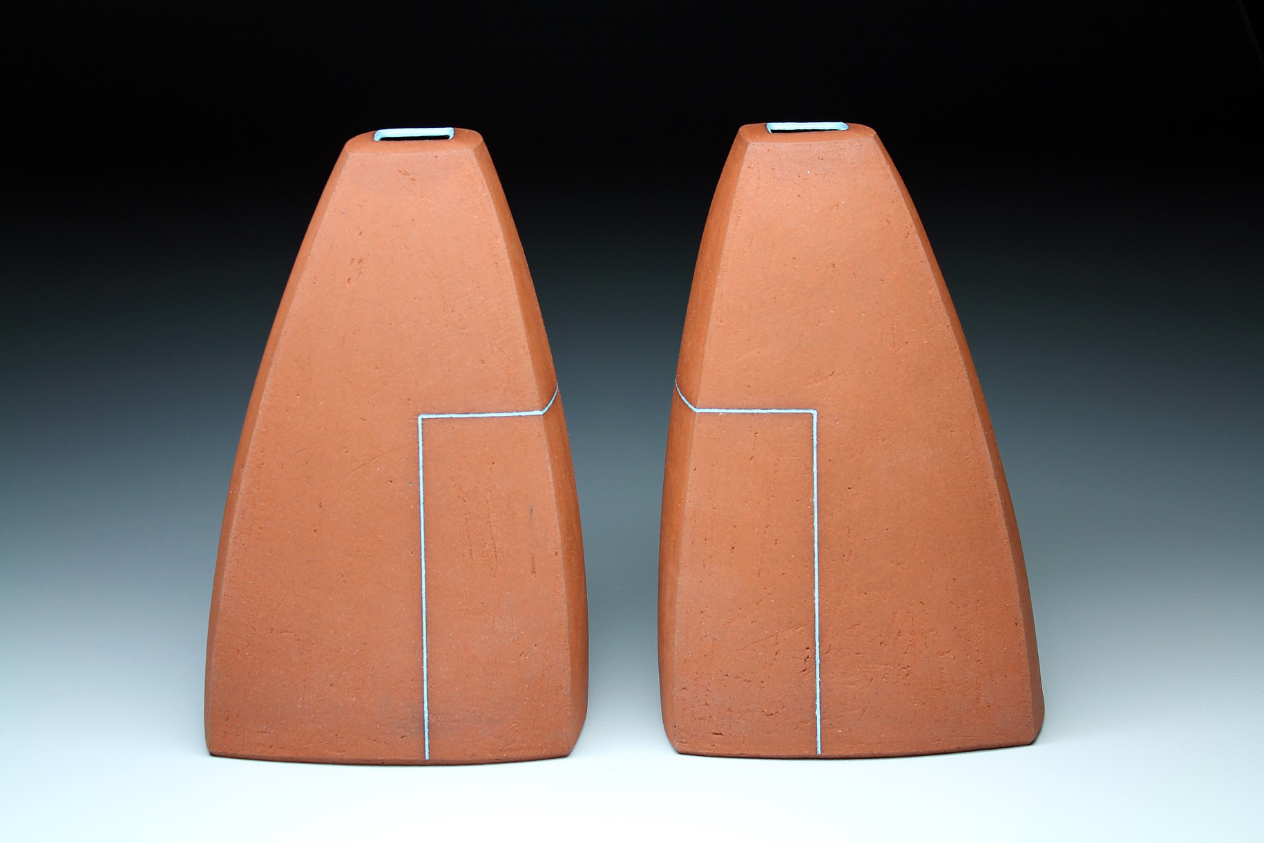 Todd Hayes Blue Square Vases