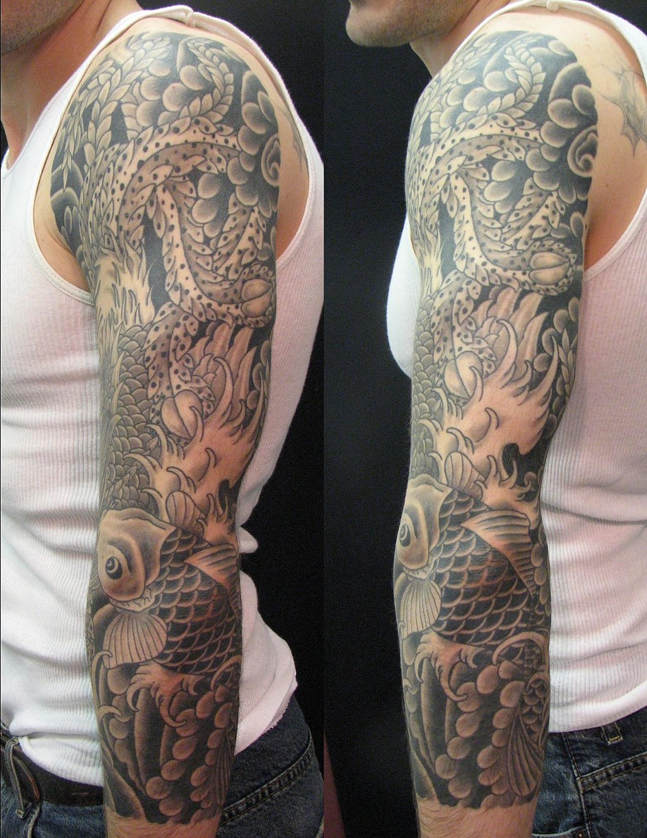 Custom Tattoos By Yetti Cory Black Grey Japanese Phoenix