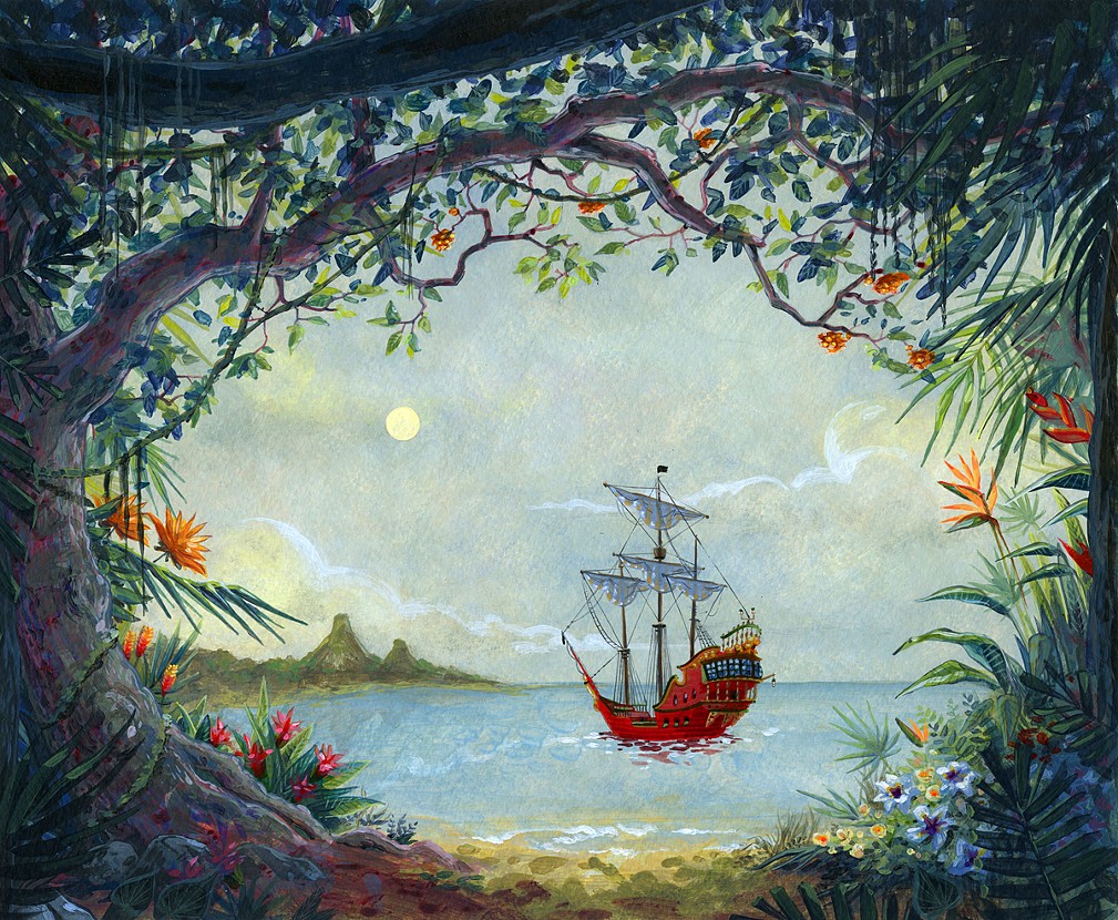 Neverland peter pan. Питер Пэн Неверленд. Питер Пэн акварель. Питер Пэн остров. Неверленд из Питера пена.