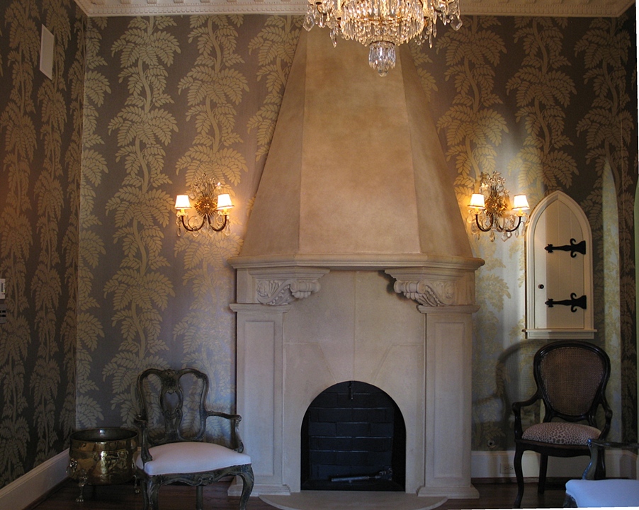 Faux limestone Mantel