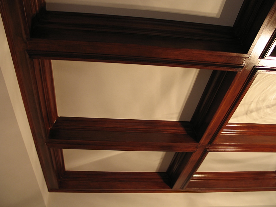 Faux Mahogany coffered ceiling